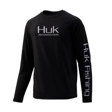 Imagem de HUK Camiseta Pursuit Solid | Camiseta infantil de manga comprida, preta, pequena