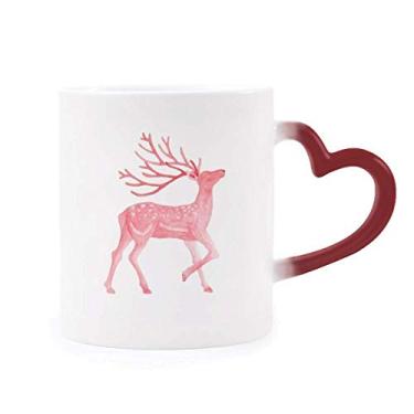 Imagem de IUCN Caneca vermelha de cervo vermelho Sika sensível ao calor com mudança de cor vermelha