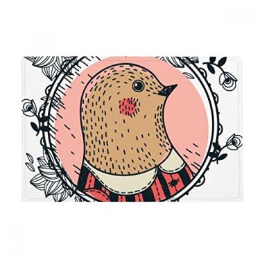 Imagem de DIYthinker Tapete de porta de banheiro com estampa de folha de desenho de pombo, tapete antiderrapante