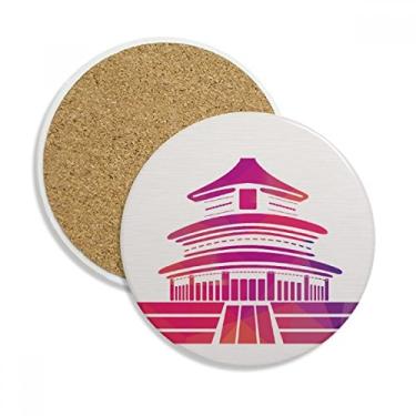 Imagem de Caneca de porta-copos patriotismo do Templo do Céu Vermelho da China Pedra absorvente de proteção de mesa