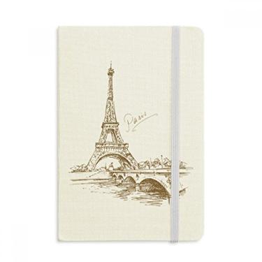 Imagem de Caderno The Eiffel Tower Paris França oficial de tecido capa dura diário clássico