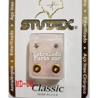 Imagem de Brinco Studex Classic 4Mm Tiffany Furtacor Medio Dourado