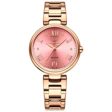 Imagem de Relógio De Pulso De Aço Inoxidável Para Mulheres Design Classico Rosa
