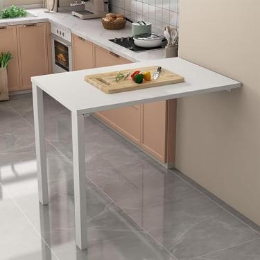 Imagem de Montado na parede invisível, bancada de trabalho de escritório doméstico dobrável montada na parede, mesa dobrável multifuncional, mesa de jantar dobrável, mesa de bar, escrivaninha de pared