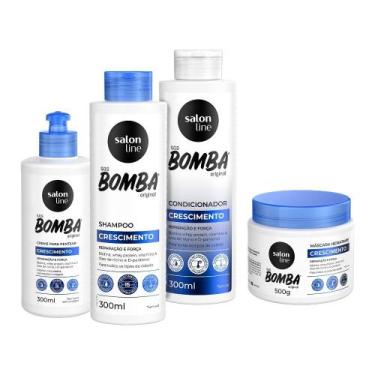 Imagem de Kit Sos Bomba Original Shampoo + Condicionador + Creme De Pentear + Má