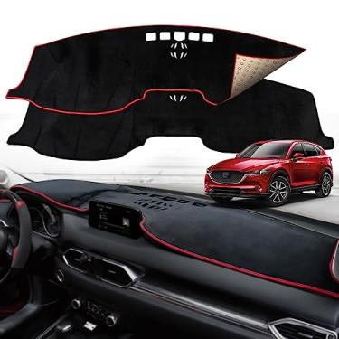 Imagem de Beerte Capa de painel de carro preta adequada para Mazda CX-5 2024 2023 2022-2017 painel de flanela central para console protetor solar capa de painel almofada de painel (sem HUD)