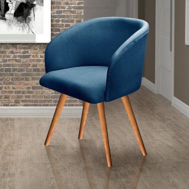Imagem de Poltrona Atenas Pé Palito Decorativa para Sala de Estar Azul