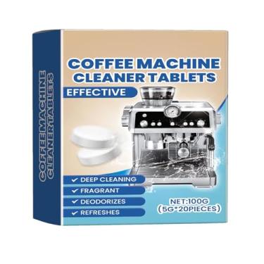 Imagem de Pastilhas de limpeza para café expresso, para cafeteira - de café descalcificador de cafeteira com 20 contagens - Produtos de limpeza para máquinas de café expresso, descalcificador ativo para máquina