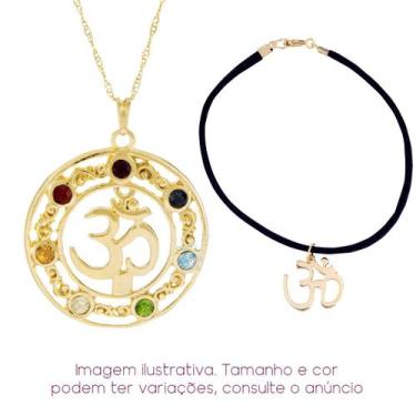 Imagem de Kit OM Chakras Colar + Pulseira - Sunshine Cristais, Dourado