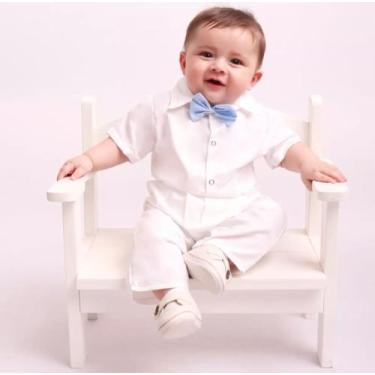 Imagem de Roupa Branca Social Pajem Menino Bebê Ravi Batizado Casamento Festa Ap