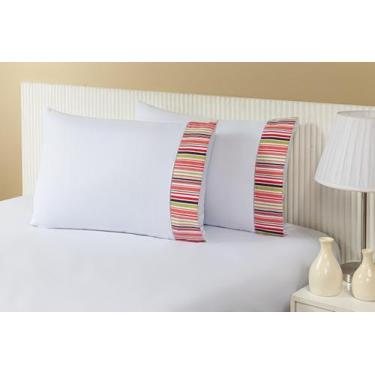Imagem de Kit 04 Fronhas Avulsas 80x60cm Percal 100% Algodão 180 Fios Estampada 