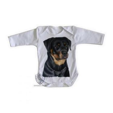 Imagem de body nenê criança roupa bebê manga longa Rottweiler sério - Empório Du
