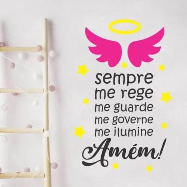 Imagem de Adesivo De Parede Decoração Quarto Meninas Anjo Da Guarda - pinie