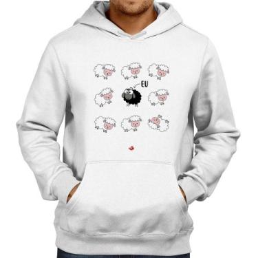 Imagem de Moletom Ovelha Negra - Foca na Moda, Branco, P