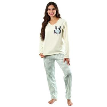 Imagem de Pijama Feminino De Inverno Urso Panda Emporio do Algodao - Empório do 