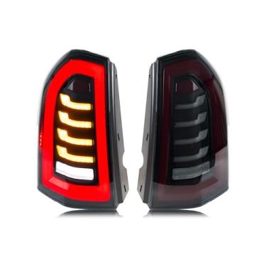 Imagem de glistuning Conjunto de luzes traseiras de LED compatível com Chrysler 300 300C 2011-2014 Animação de inicialização sequencial sequencial acessório de lâmpadas traseiras pretas