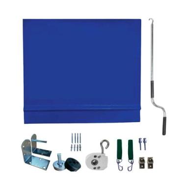 Imagem de Toldo Cortina Azul - 3,10m x 2,10m - kit completo - RM Policarbonatos 