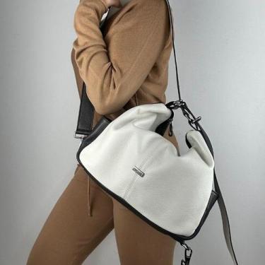 Imagem de Bolsa recuo em couro legítimo b.970, Onix preto off