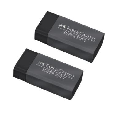 Imagem de Borracha Supersoft Preta Kit Com 2 Unidades - Faber Castell - Faber-Ca