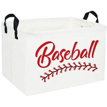 Imagem de DDBASKET Cesta Retangular De Beisebol, Presente Páscoa, Vazia Para Armazenamento Crianças, Bebê Menino, Caixa Organizadora Brinquedos Beisebol Infantil, Decoração Quarto Casa (Cesta Beisebol)