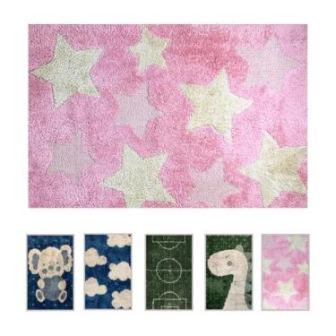 Imagem de 1 Tapete Quarto Infantil Peludo Beira Cama 100x150 Oa Jk Vr - IDEALIZA