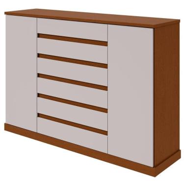 Imagem de Comoda Sapateira Vedra 7 Gavetas 2 Portas - Lopas Frassino/off White