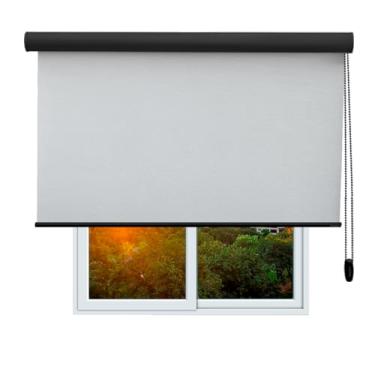 Imagem de Cortina Persiana de Rolo Blackout (Comando lado DIREITO) (Tóquio 04 - COM BANDÔ, 1,80 (lar) x 1,30 (alt) - Acabamento Preto)