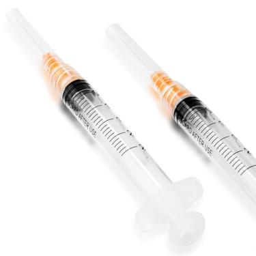 Imagem de Atsuhut Seringas Luer Lock Descartáveis De 2,5 Ml Com Agulha 25 G E 1 Polegada, Embalagem Individual - Pacote 100