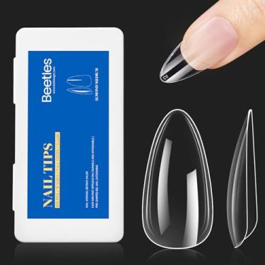 Imagem de Beetles Gel Kit Unhas Soft Gel Dicas de Unhas 500Pcs Médio Amêndoa Pré Moldada Clara Capa Completa Unhas Falsas para Gel Art Polo Imersão Off Lâmpada Fácil Extensões de Unhas Acrílicas Falsas Unhas Falso Pressione nas Pontas das Unhas