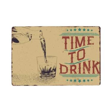 Imagem de Placas De Lata De Parede Vintage Rum Whisky Rhum 20x30cm Arte Retrô Pu