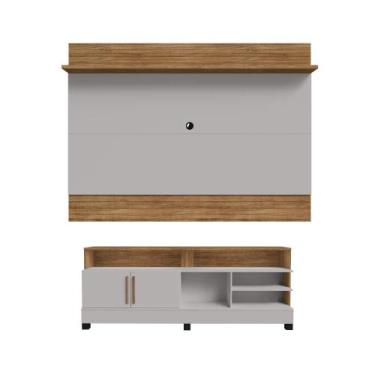 Imagem de Conjunto Painel e Rack Boston Cinamomo Off White - CASA H