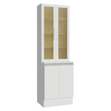 Imagem de Kit Balcão + Cristaleira 60 cm Smart 100% MDF Madesa, Branco