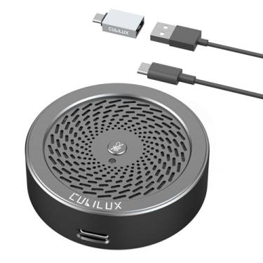 Imagem de Cubilux Microfone de conferência USB, microfone de mesa USB para reuniões de vídeo, Skype, Zoom, equipes, microfone omnidirecional de mesa portátil USB para PC, laptop, MacBook, 3 metros