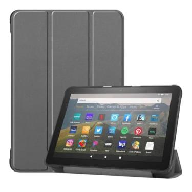 Imagem de Capa Case Para Tablet Amazon Fire Hd 10 10.1" 2021 (KFTRWI T76N2B) + Película 11º Geração DM ACESSÓRIOS (Cinza)