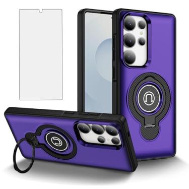 Imagem de Asuwish Capa de telefone para Samsung Galaxy S25 Ultra 5G com protetor de tela de vidro temperado Suporte magnético fino suporte híbrido capa de celular TPU resistente S25Ultra 25S S 25 25Ultra 6,9