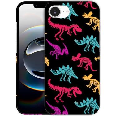 Imagem de SM CASES Capa para iPhone 16e - Capa de plástico rígido com estampa de esqueleto de dinossauros com design impresso em 3D compatível com iPhone 16e
