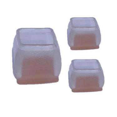 Imagem de Kit 8 Ponteira Feltro Quadrado Pé Cadeira Mesa Moveis - Geoprotector