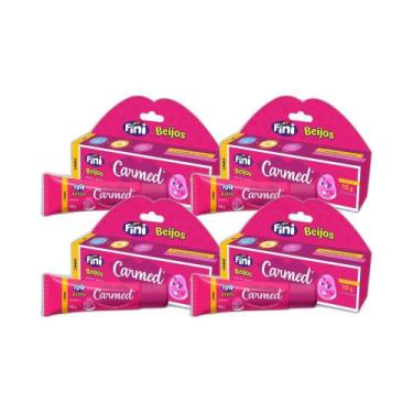 Imagem de Kit 4x Hidratante Labial Carmed Fini Beijos Cor Rosa 10g - CIMED