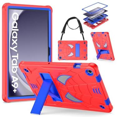 Imagem de DETUOSI Capa infantil para tablet Samsung Galaxy Tab A9 Plus 27.9 cm 2023 (SM-X210/ X218) com alça de ombro, 3 camadas híbridas, resistente, à prova de choque, capa protetora de visualização em 4