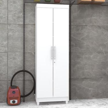 Imagem de Armário Multiuso Malta 2 Portas 5 Prateleiras Branco - Panorama Móveis