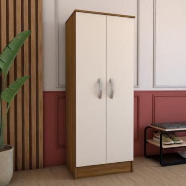 Imagem de Armário Multiuso Siena 2 Portas Marrom/Branco - Panorama Móveis, Bege,