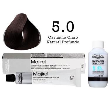 Imagem de Coloração Majirel 5.0 Castanho Claro Natural Profundo + Emulsão Oxi 20
