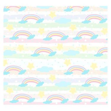 Imagem de Papel de Parede Adesivo Infantil Arco-íris Quarto Menina - 703pcp - Al