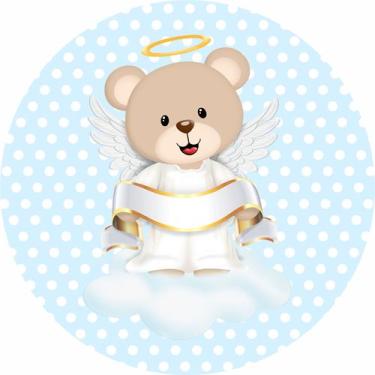 Imagem de Painel de Tecido Sublimado Redondo Batizado c/ Elástico 1,5x1,5m - Fab