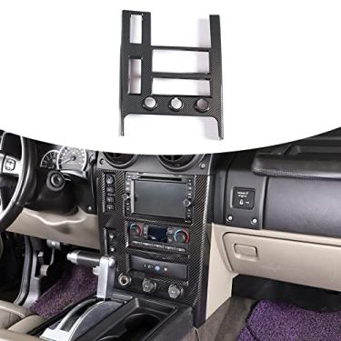 Imagem de PIUGILH Painel de painel central interior do carro e painel de interruptor de ar condicionado guarnições da capa da moldura para Hummer H2 2003-2007, 1 peça