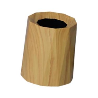 Imagem de Fenteer Lixeira redonda, recipiente de lixo, cesta de papel decorativa, lixeira moderna, para quarto, dormitório, lavanderia, Cor de Madeira