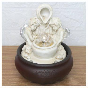 Imagem de Fonte De Água Decorativa Cascata Anjos Luz De Led Bivolt