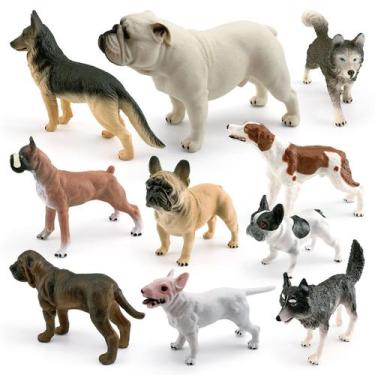 Imagem de Conjunto de estatuetas Realistic Dog 10 peças de PVC Animal Kids Toy -