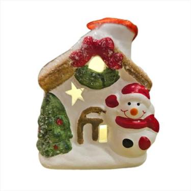 Imagem de Mini Casinha Nevada Boneco de Neve Led Vila Natalina 7cm - Magizi