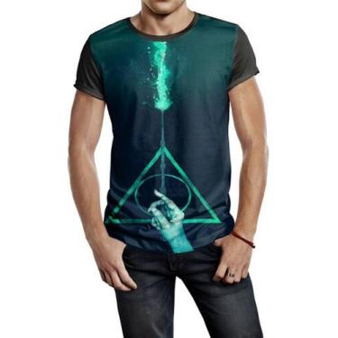 Imagem de Camiseta Masculina Reliquia Da Morte Harry Potter Ref:819 - smoke, Pre